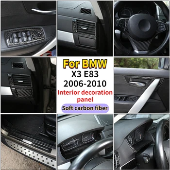 BMW için X3 E83 2006-2010 Araba styling yumuşak karbon fiber araba İç Takım Elbise dekorasyon Araba modifikasyonu Sticker Araba Aksesuarları