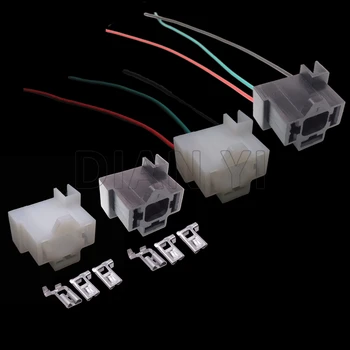 1 Takım 3 Yollu Otomatik Plastik Konut Konnektörleri Otomobil H4 Farlar Mühürlü Tel Soket Kabloları İle