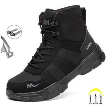 Erkek iş çizmeleri Yıkılmaz Güvenlik ayakkabıları Erkekler Çelik Ayak Delinmez İş Sneakers Erkek Ayakkabı Yetişkin iş ayakkabısı