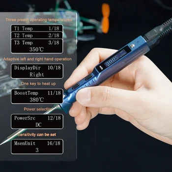 90W Mini TİP C Lehimleme Kalem Taşınabilir Yüksek Güç Akıllı havya Taşınabilir dijital ekran Mini USB Lehimleme Kalem