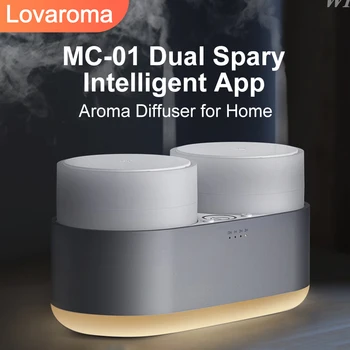 Lovaroma MC-01A Çift Sprey Nemlendirici AROMA YAYICI Akıllı APP Atomize Genişleyen Makinesi Metal Doku Kapalı Kullanım