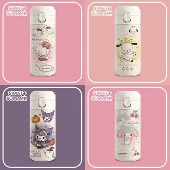 Hello Kitty Sanrio Kawaii Termos Bardak Anime Kuromi Cinnamoroll Benim Melodi Karikatür Öğrenci Açık Sıcak Su Şişesi Festivali Hediye