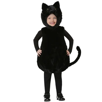 Cadılar bayramı çocuk günü sahne performansı performans çocuk yürümeye başlayan hayvan COSPLAY sevimli siyah kedi kostüm