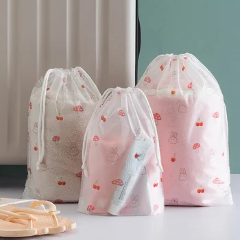 1 Adet Seyahat Taşınabilir Su Geçirmez Güzellik Durumda makyaj çantaları Şeffaf İpli Kozmetik Çantası Kız Temizle Makyaj çanta düzenleyici