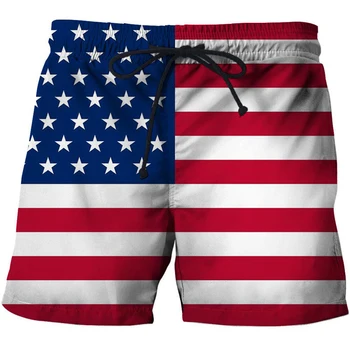 Yeni ABD İNGİLTERE Ulusal Bayrak 3D Baskı kısa pantolon erkek Rahat Kurulu Şort Moda Streetwear plaj şortu Erkek Spor Pantolon