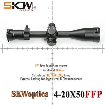 Ücretsiz Kargo SKWoptics 4-20x50 FFP-MIL-B Tüfek Kapsam Uzun Menzilli İlk Odak Düzlemi Avcılık Ağır