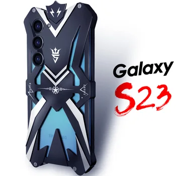 Metal Çelik Makine Serisi Samsung Galaxy S23 Darbeye Dayanıklı Zırh Alüminyum S23 Ultra S23Ultra KILIF Kapak