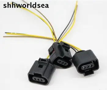 shhworldsea 2 adet 3pin Yağ karteri yağ seviye sensörü fişi yerleştirilmiş bir kablo demeti vw passat B5 audi için ücretsiz kargo