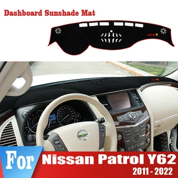 Nissan Patrol için Y62 2011 - 2017 2018 2019 2020 2021 2022 Araba Dashboard Kapak Önlemek ışıklı çerçeve Enstrüman Platformu Aksesuarları