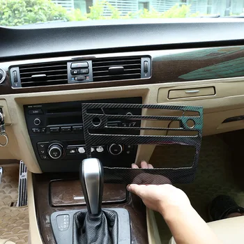 BMW için E90 E90 E91 2005-2012 Araba Merkezi Kontrol Klima Ses Ayarı CD Paneli Ses düğmesi Kapakları Araba Aksesuarları