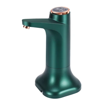Elektrikli Su Şişesi Pompası Tabanı ile USB su sebili Taşınabilir Otomatik Su Pompası Kova Şişe Dağıtıcı-Yeşil