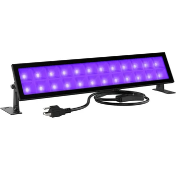 48W LED siyah ışık çubukları su geçirmez Blacklight LED projektör UV siyah duvar yıkayıcı ışık kızdırma floresan parti sahne dekor