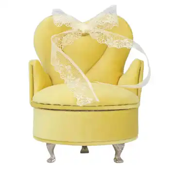 Kanepe sandalye mücevher kutusu Dollhouse kanepe dekorasyon için zarif