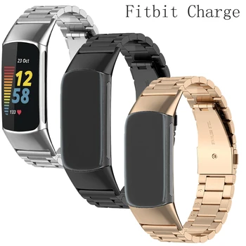 Paslanmaz çelik Kayış Fitbit Şarj İçin 5 4 3 SE akıllı saat Değiştirilebilir Metal toka band Fitbit şarj İçin 5 bilezik