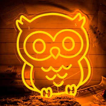 Baykuş Özelleştirilmiş karikatür Neon ışık Estetik Dükkanı Ev BAR Sanat Oyunu çocuk odası mağara duvar dekorasyonu Estetik neon işaretleri