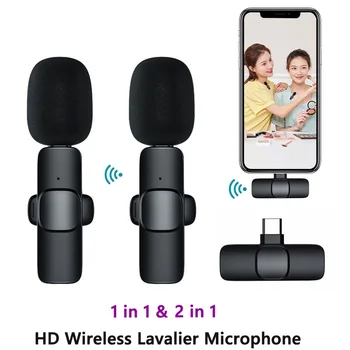 Yeni Kablosuz K9 Yaka Mikrofonu Taşınabilir Ses Video Kayıt Mini Mikrofon iPhone Android için Canlı Yayın Oyun Telefon Mikrofon