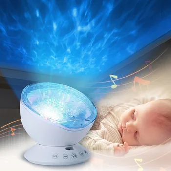 Bebek aydınlık oyuncaklar gece uyku ışık yıldız gökyüzü okyanus dalgası müzik çalar projektör lambası bebek çocuk LED uyku yatıştırmak ışıkları hediyeler