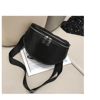 Kadın PU Deri Bel Çantası Rahat Kemer Omuz Fermuarlı Çanta Crossbody Paketi Sadelik Unisex Moda Yüksek Kapasiteli Göğüs kemeri çantası