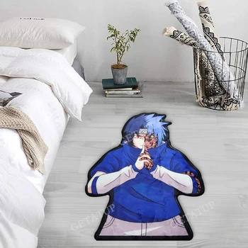 Anime NARUTO Uchiha Sasuke Kilim Süslemeleri Odası Halı Ev Dekor Mat Kanepe Yatak Odası Başucu Kaymaz Halı Hediye