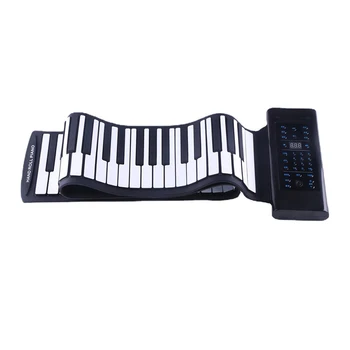 Taşınabilir 88 Anahtar Elektronik Piyano ABS Yumuşak Silikon Klavye Dijital Roll Up Piyano Boynuz Sustain Pedal MIDI ve USB Şarj