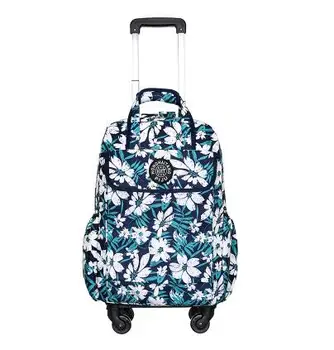 Kadın Seyahat Arabası bagaj Çantaları Oxford seyahat bagaj arabası Tekerlekli Sırt Çantaları tekerlekli Haddeleme Bagaj Sırt Çantası