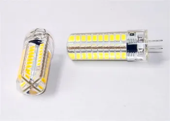 100pcs7W G4 Pin Silikon LED Kristal Ampul 72 adet 2835SMD LED, 50 W Halojen Ampul Eşdeğer, led mısır ışık AC / DC12V AC 110 V 220 V