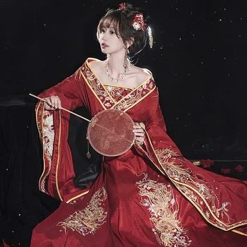 On Yedi Fengyi Jinghua Hanfu Kadın Kuzey ve Güney Hanedanları Ağır Sanayi Nakış Çiçek Düğün Çin