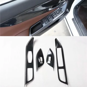 Honda Spirior 2014-2017 için Sol El Sürücü 4 ADET Karbon Fiber ABS Araba Kapı Pencere Asansör Anahtarı Düğmeleri Kapak Kalıplama Araba Styling