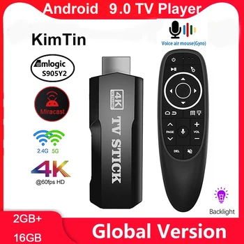 X96S PRO 4K Android 9.0 TV çubuk mini PC Amlogic S905Y2 Dört Çekirdekli LPDDR4 2GB 16G Mini PC 2.4 G 5G Wifi BT4.2 1080P HD Miracast televizyon kilidi