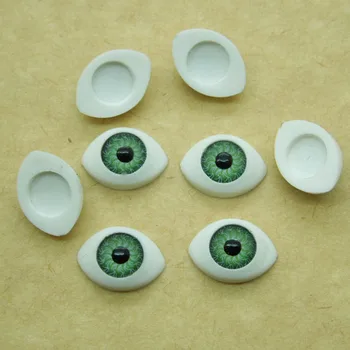 100 Adet (50 pairs) Yarım Plastik Doll EyesGreen Renk BJD GÖZLER, Oval Doll Dollfie Gözler Gözbebekleri Toptan 13.5 * 9.5 mm