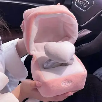 Yaratıcı Yüzük peluş oyuncak Simülasyon Aşk Elmas Yüzük Kutusu Kasa Peluş Bebek Kawaii Dolması Sevimli Yumuşak Oyuncaklar Kız Arkadaşı için Hediyeler