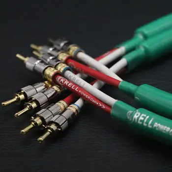 HiFi Hoparlör Ses Kablosu Altın Kaplama Muz Fiş Kablosu Audiophile OFC ve gümüş Krell Amplifikatör Speakon Tel Kablolar