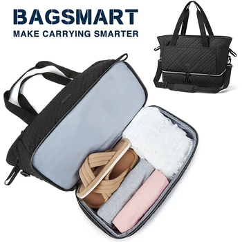 Seyahat Çantaları Ayakkabı Bölmesi ile Su Geçirmez Tote bavul seyahat çantası Kadınlar için 39L Büyük Kapasiteli silindir seyahat çantaları Çanta