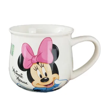 350mL Mickey Minnie Mouse Karikatür Su Bardağı Süt Kahve Seramik Kupa Aşk çift bardakları Ev Ofis Koleksiyonu Bardak Kadın Kız Hediye