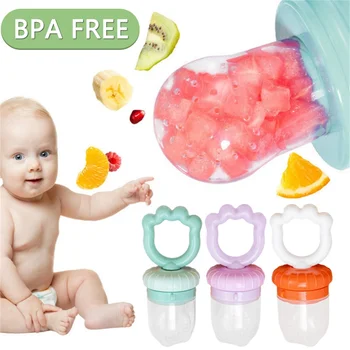 PatPat Bebek Sebze Meyve Besleyici BPA Ücretsiz Gıda Emzik Çiğnemek Besleyici Bebek Silikon Emzik Masaj Diş Etleri