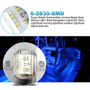 DC 12V tekne Transom LED kıç ışık yuvarlak soğuk Beyaz LED Kuyruk Lambası Yat aksesuar mavi beyaz Tekne Aksesuarları