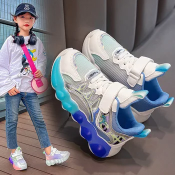 Çocuklar Sonbahar Sneakers Yeni 2023 Bebek Erkek Kız spor ayakkabı Çocuk Örgü Patchwork Nefes Yumuşak Kauçuk Taban Koşu Eğitmenler