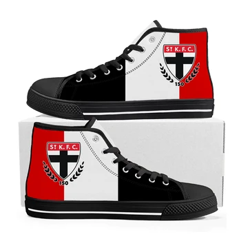 St Kilda Saints Avustralya Futbolu Yüksek Top yüksek kaliteli ayakkabılar Mens Womens Genç Kanvas Sneaker Casual Custom Made DIY