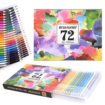 Brutfuner 72 Profesyonel Yağ Renkli Kalemler Set Ahşap Kalem Sanat Okulu Çizim Kroki Sanat Malzemeleri