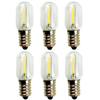 6 ADET 220 - 240V T20/T22 1W Edison LED Ampuller E14 Boru Filament ampul cam Sıcak Beyaz Buzdolabı Fırınlar Asılı Tuz lamba ampulü