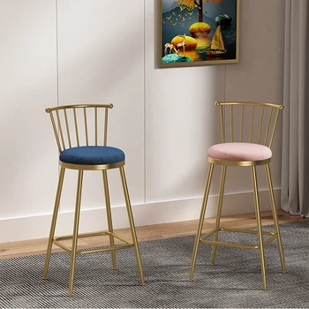Güçlendirmek Metal İskandinav bar sandalyesi Modern Yüksek Altın Bacaklar Resepsiyon Sandalyeleri Tasarımcı Mutfak Taburete Alto İç Dekorasyon