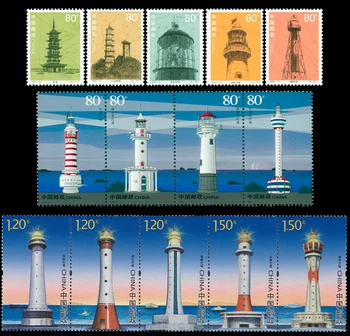 14 Adet / takım Yeni Çin Post Damga Çin Deniz Feneri Posta Pulları MNH