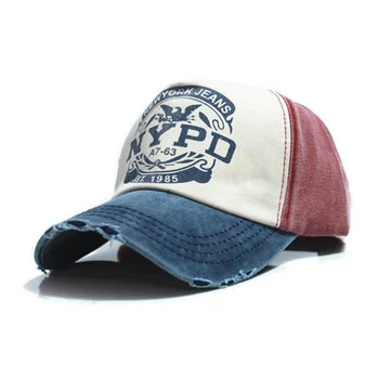 Moda Unisex beyzbol şapkası NYPD Mektup Desen Kadın Yıkanmış Eski Stil Kapaklar Erkekler Eğlence Spor Pamuk Yıkanmış Hip Hop Şapka CP0252