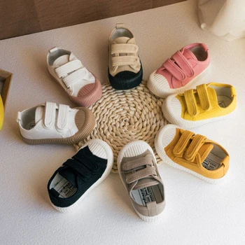 Çocuk kanvas ayakkabılar Toddler Bebek Erkek Sneakers Kızlar Şeker Renk rahat ayakkabılar Bebek Çocuk Nefes günlük ayakkabı Yumuşak