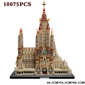 MOC İspanyol Mimarisi Kilise Barcelona Yapı Taşları, Sagrada Familia DIY Yapı Kompleksi Yapı Taşları Yılbaşı Hediyeleri