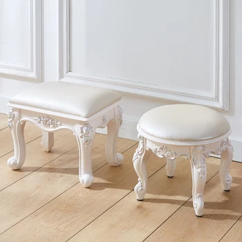 Deri Avrupa Dışkı Dekorasyon Yatak Odası Vanity Tabure Sandalye İskandinav Küçük Tezgah Dressers Meuble De Salon Oturma Odası Mobilya