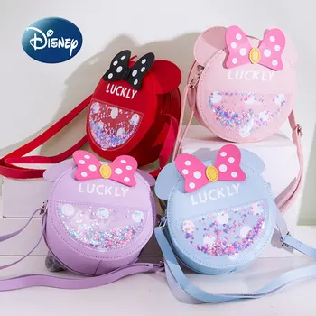 Disney Minnie 2023 Yeni kız çocuk çantası Karikatür Moda Kız Bir Omuz Crossbody Çanta Yüksek Kaliteli Büyük Kapasiteli Sevimli Sıfır Cüzdan
