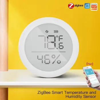 Tuya ZigBee Akıllı Sıcaklık Ve Nem Sensörü Kapalı Higrometre lcd ekran Uzaktan Kumanda ZigBee Hub Ağ Geçidi