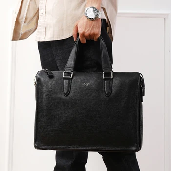 AETOO erkek çanta eğlence iş deri bilgisayar el taşıma çantası büyük kapasiteli çapraz vücut yumuşak deri evrak çantası erkek mod