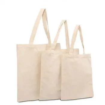 Kremsi Beyaz Düz Alışveriş kol çantası Yüksek Kapasiteli Çevre Dostu Alışveriş Çantaları Pamuk kanvas Çanta Çanta Hediyeler